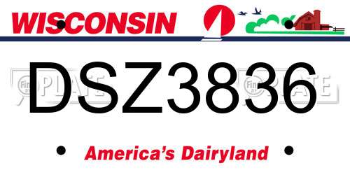 DSZ3836 Wisconsin License Plate