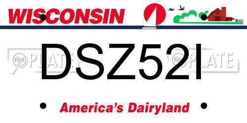 DSZ52I Wisconsin License Plate