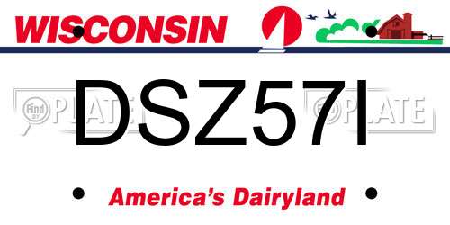DSZ57I Wisconsin License Plate