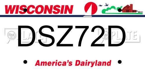 DSZ72D Wisconsin License Plate