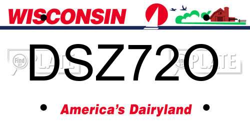 DSZ72O Wisconsin License Plate