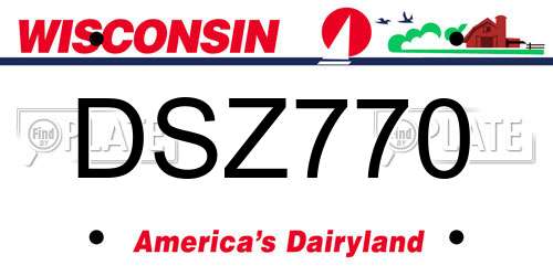 DSZ770 Wisconsin License Plate