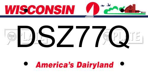 DSZ77Q Wisconsin License Plate