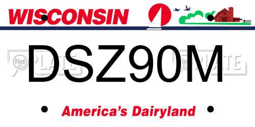 DSZ90M Wisconsin License Plate