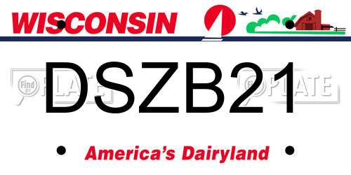 DSZB21 Wisconsin License Plate