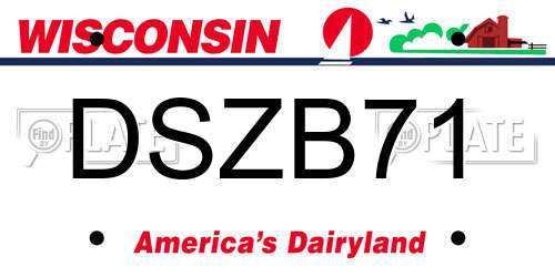 DSZB71 Wisconsin License Plate