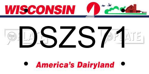 DSZS71 Wisconsin License Plate
