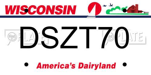 DSZT70 Wisconsin License Plate