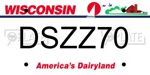 DSZZ70 Wisconsin License Plate