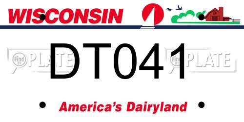 DT041 Wisconsin License Plate