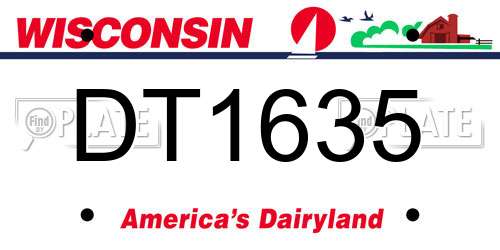 DT1635 Wisconsin License Plate