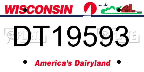 DT19593 Wisconsin License Plate