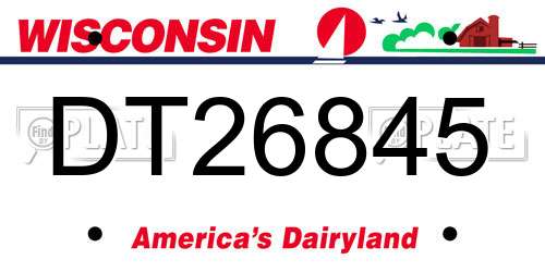 DT26845 Wisconsin License Plate