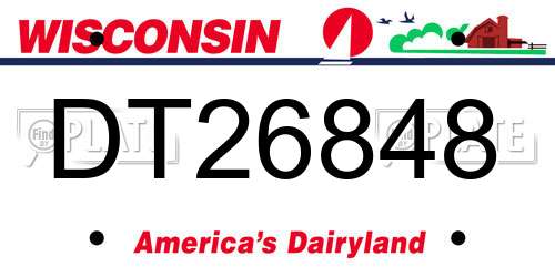 DT26848 Wisconsin License Plate
