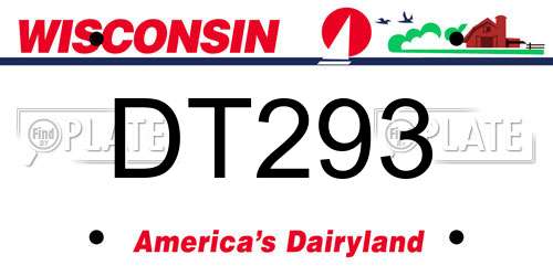 DT293 Wisconsin License Plate