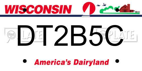 DT2B5C Wisconsin License Plate