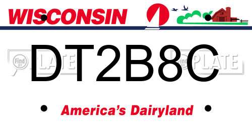 DT2B8C Wisconsin License Plate