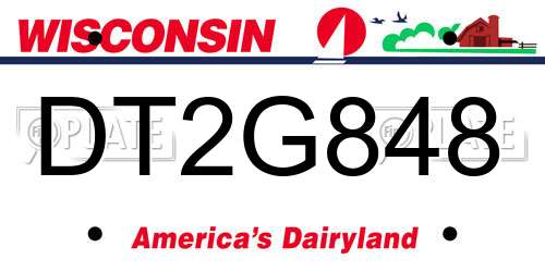 DT2G848 Wisconsin License Plate
