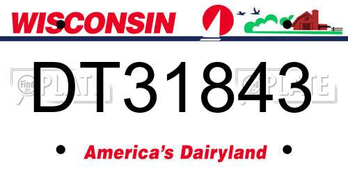 DT31843 Wisconsin License Plate