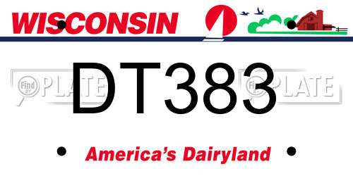 DT383 Wisconsin License Plate