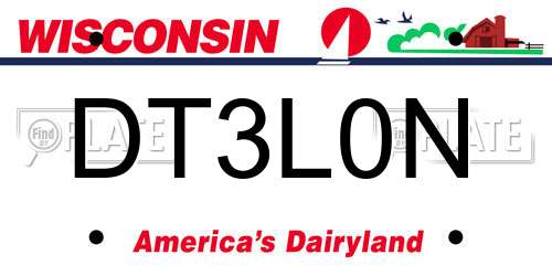 DT3L0N Wisconsin License Plate