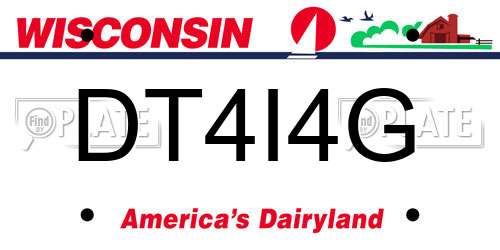 DT4I4G Wisconsin License Plate