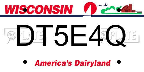 DT5E4Q Wisconsin License Plate