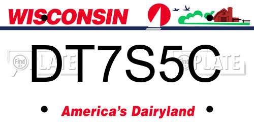 DT7S5C Wisconsin License Plate