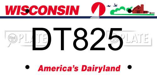 DT825 Wisconsin License Plate
