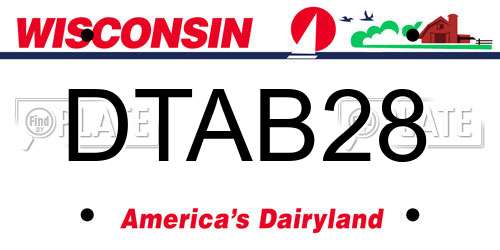 DTAB28 Wisconsin License Plate