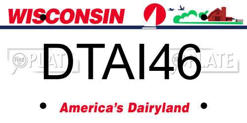 DTAI46 Wisconsin License Plate