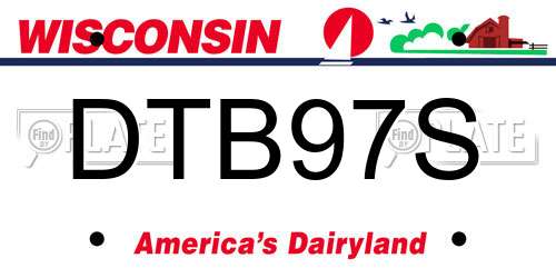 DTB97S Wisconsin License Plate