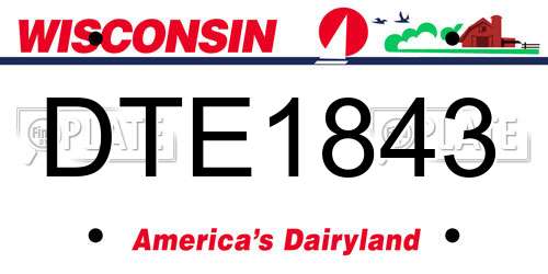 DTE1843 Wisconsin License Plate