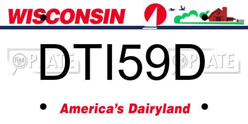 DTI59D Wisconsin License Plate