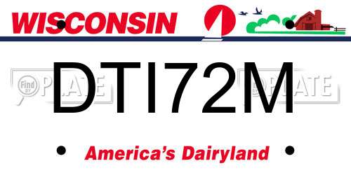 DTI72M Wisconsin License Plate