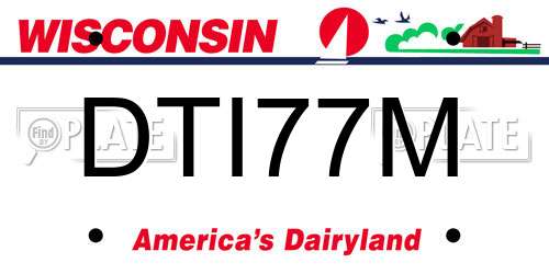 DTI77M Wisconsin License Plate