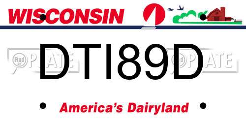 DTI89D Wisconsin License Plate