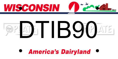 DTIB90 Wisconsin License Plate