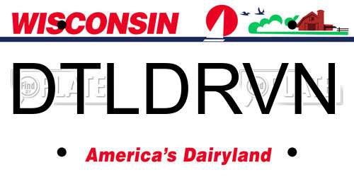 DTLDRVN Wisconsin License Plate