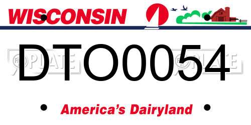 DTO0054 Wisconsin License Plate