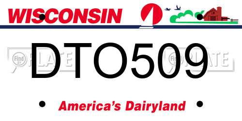 DTO509 Wisconsin License Plate