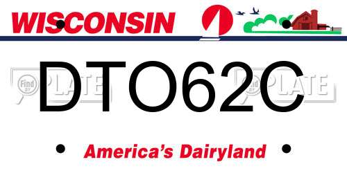 DTO62C Wisconsin License Plate