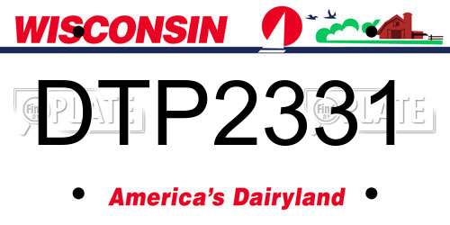 DTP2331 Wisconsin License Plate