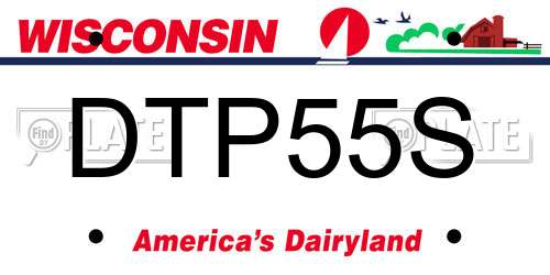 DTP55S Wisconsin License Plate
