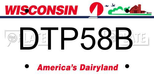 DTP58B Wisconsin License Plate