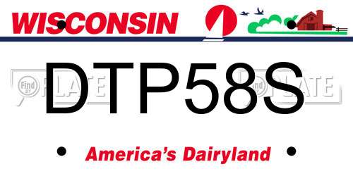 DTP58S Wisconsin License Plate