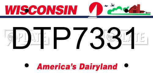 DTP7331 Wisconsin License Plate