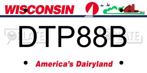 DTP88B Wisconsin License Plate