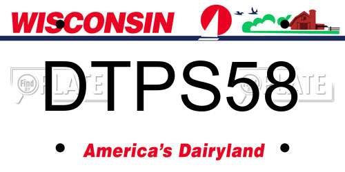 DTPS58 Wisconsin License Plate