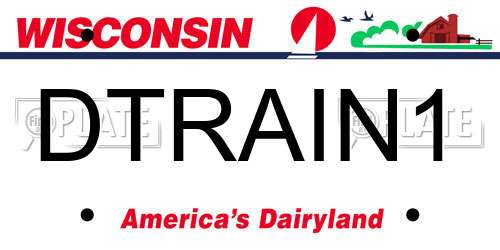 DTRAIN1 Wisconsin License Plate